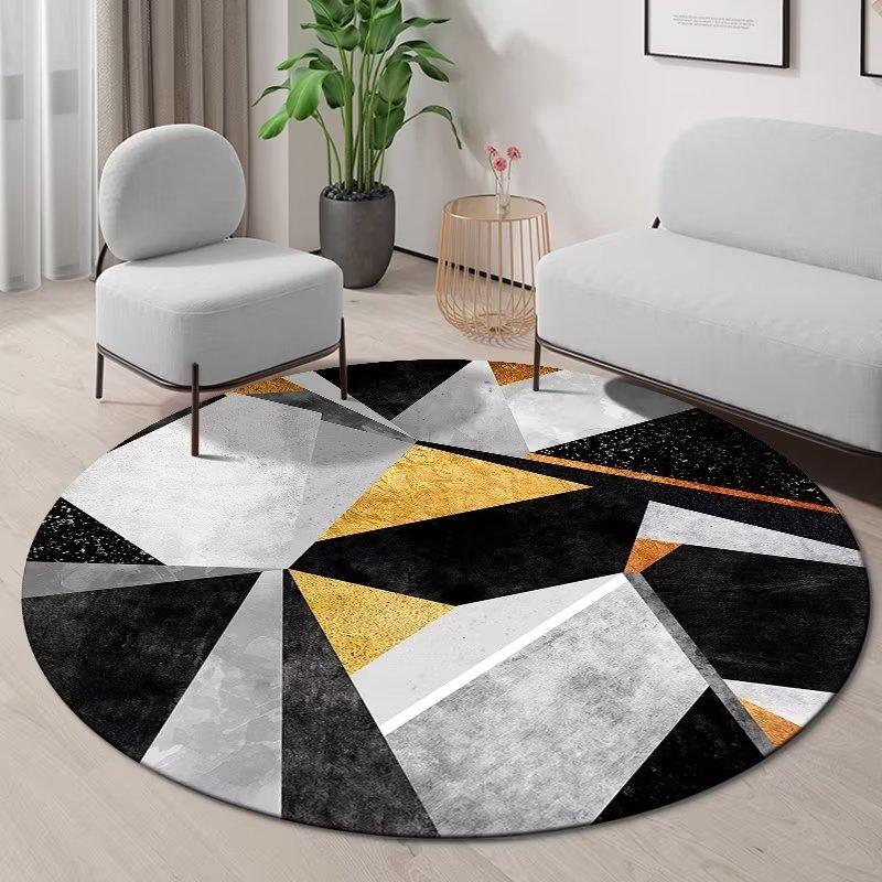 Non-slip Geometric Rotundity Carpet Soft Abstract Rug for Living Room Bedroom Washable Kids Home Decor