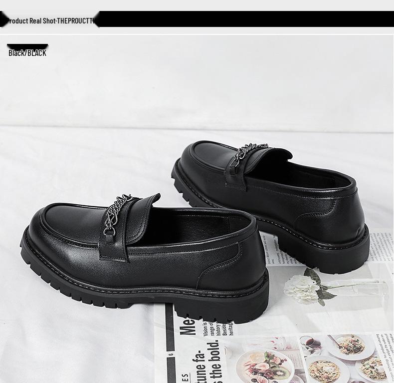 Herren Retro Leder Slipper: Brogue Slipper im britischen Stil mit dicker Sohle für Friseure