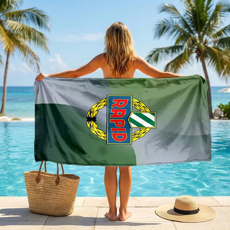 Asciugamano da Spiaggia Rapid Wien FC ad Asciugatura Rapida in Microfibra Assorbente Portatile da Viaggio per Nuoto