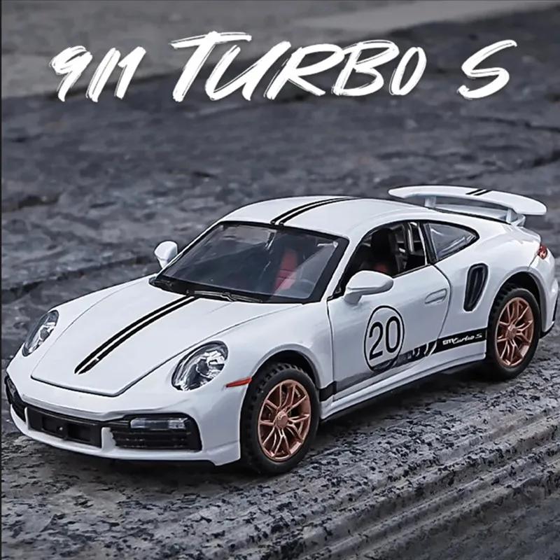 Simulation 1/32 Scale Porsche 911 Turbo S Alloy Racing Car Diecast Metal Model Children's Toy Kids Gift Birthday Present for Boys