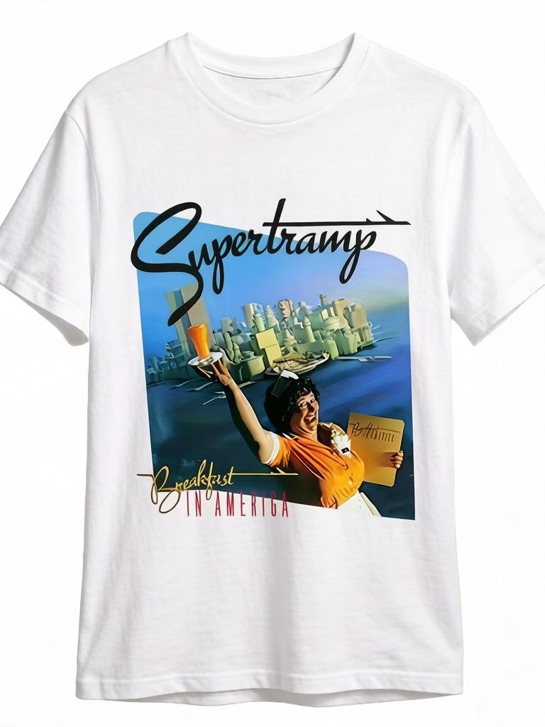 UnisexS Retro 1950s Supertramp Graphic TShirt Soft Comfortable Fabric Vintage 60s70s Inspired Design with Supertramp Logo L