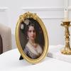Antique Oval Picture Frame With Rose Design Resin Photo Frame For Tabletop And Wall Hanging Farmhouses Home Decors Gift