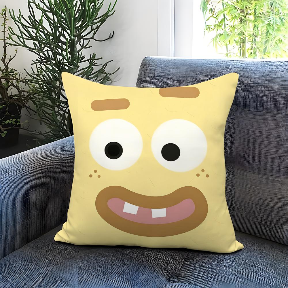 Style cute expression Cushion Cover Comfortable Reversible Pillow Cover Ideal for Car Sofa Bedroom Beyond