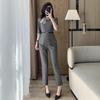 Women's Summer Seven-Sleeve Waist-Cinching Professional Suit for Jewelry Stores, Salons, and Hotel Receptionists
