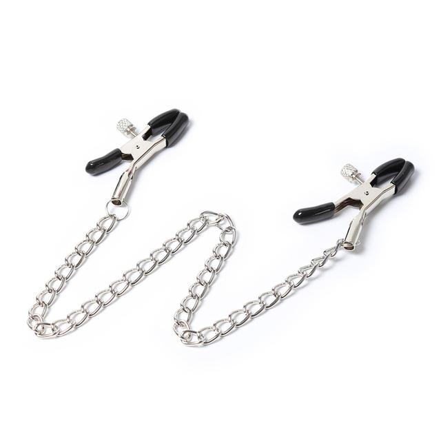 Stainless Steel Nipple Clamps Breast Clips with Chain Fetish Slave Sex Restraints Nipple Clips BDSM Bondage Sex Toys for
