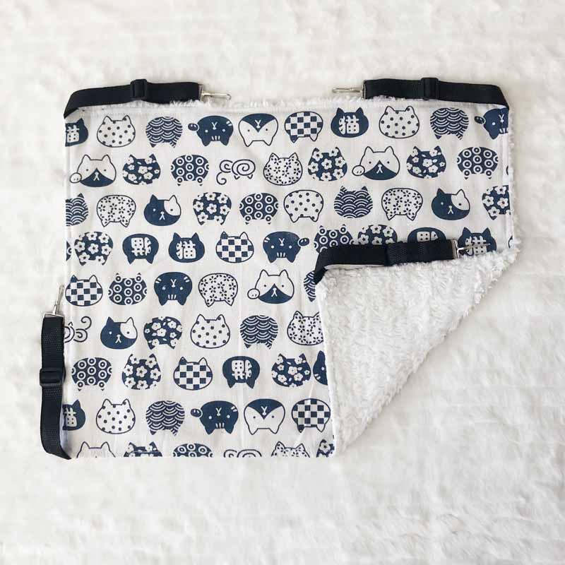 Adjustable Canvas & Plush Cat Hammock for Cage, Spring/Autumn