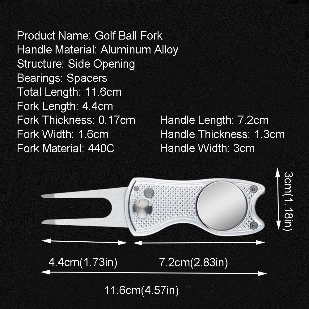 Foldable Golf Repair Tool Magnetic Marker Putting Green Fork Golf Divot Repair Tool  Golf Practice