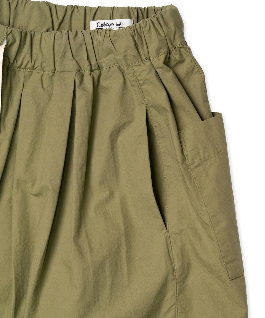 Cotton Bell Volume Pleated Shorts - Khaki