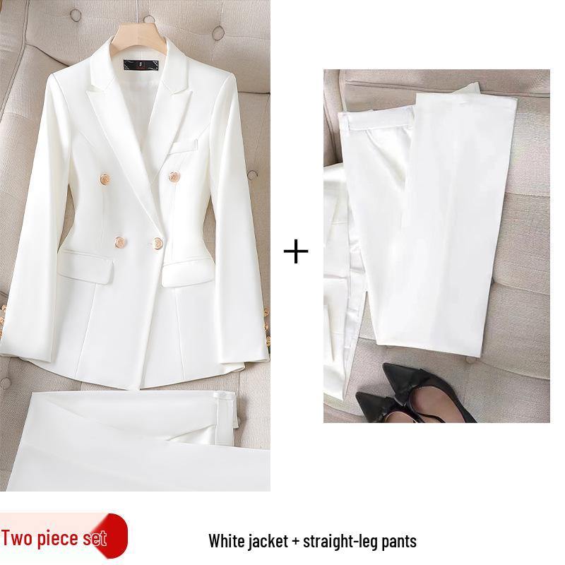 Women's Professional Suit Set: Elegant Spring/Autumn Attire for College Interviews & Hotel Manager Uniform.