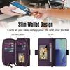 Crossbody Wallet Case for Samsung Galaxy Z Fold 7 6 5 4 3 RFID Blocking Zipper Flip Cover Card Holder Kickstand Purse