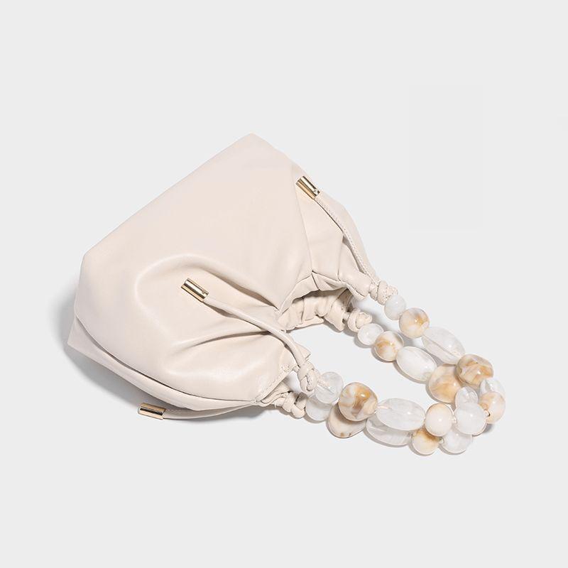 Women's 2025 Spring/Summer Pleated Chain Bucket Crossbody Bag
