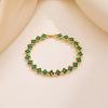 XF Multicolor Four-leaf Clover Bracelet Rainbow Tennis Bracelet Chic Alloy Bangle Luxurious Fashion Jewelry for Women