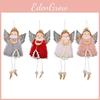 Christmas Tree Angel Hanging Decoration Silver Wing Fabric Christmas Ornament
