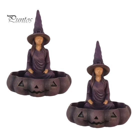Gift for Witch Lovers Meditating Jewelry Tray, Vintage Gothic Resin Decorative Storage Tray Dish, Mysterious Zen Desktop Organizer Keys Trinkets