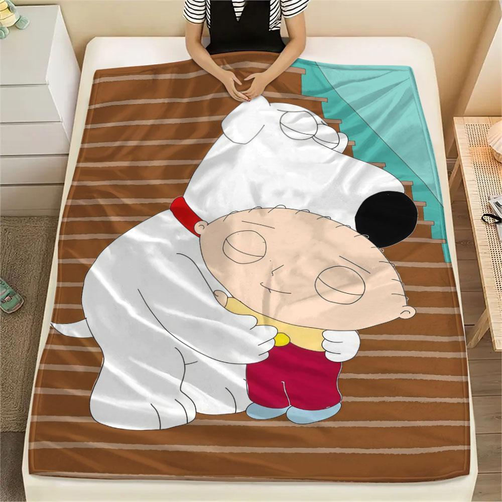 Brian Griffin Printed Flannel Blanket, soft throw for bedroom sofa, washable, fan merchandise, great gift.