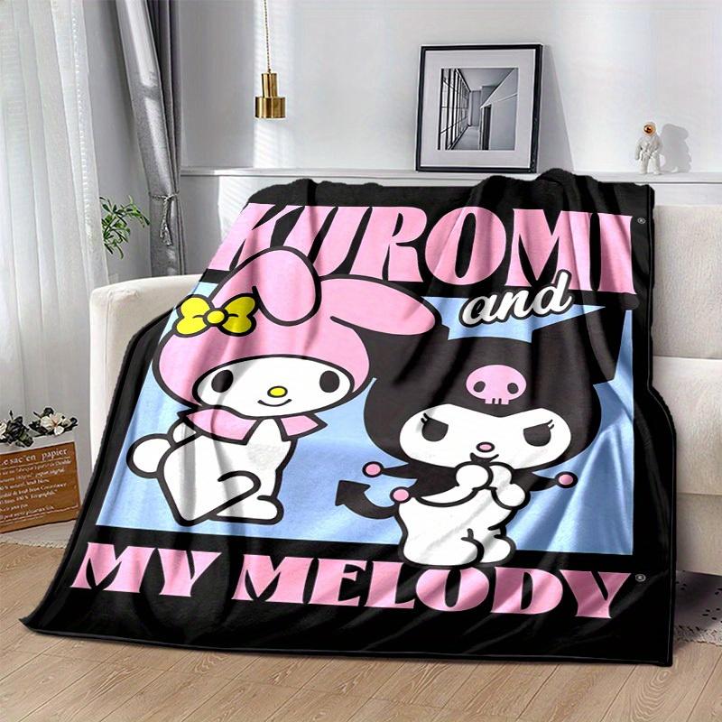 1pc Sanrio Kuromi and My Melody Home Decor: Cozy Flannel Blanket for Bedroom, Living Room, Travel, Camping, Car, Beach, Office Naps, Perfect Gift for