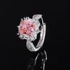 Stylish Full Zircon Shape Pink Ice Cut Premium for Ladies Luxurious High Quality Shiny AAA Ring Anniversary Gift