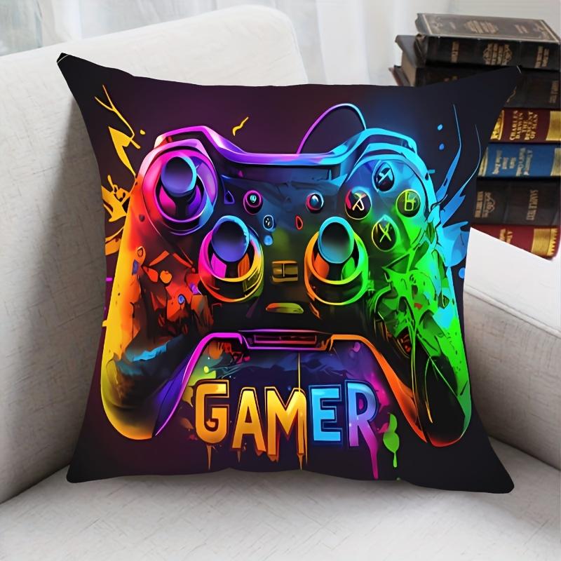 2Pcs Gamer Headphones Printed Pillowcase Washable Home Sofa Bedroom Decor No Insert