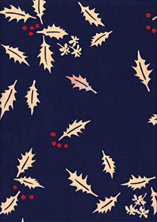 Todaya Shoten Tenugui Hand Holly Navy Nashien-zome (Japanese Towel), Pattern, Blue, 13-893
