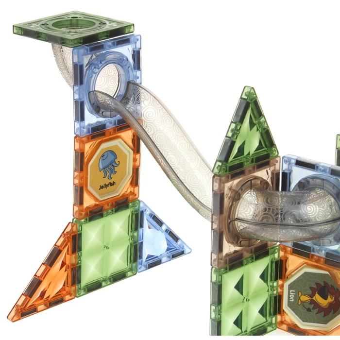 Magnetic Construction Blocks Luminous Ball Track Roller Coaster Set 69 Pcs.