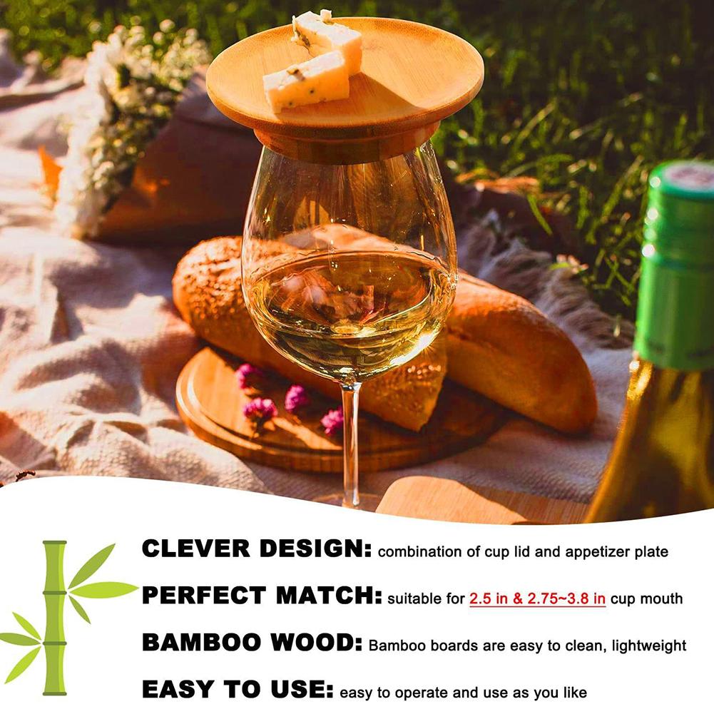 Wine Glass Charcuterie Topper Round Wooden Wine Glass Topper Multifunctional Cup Top Decor For Social Gathering Ch