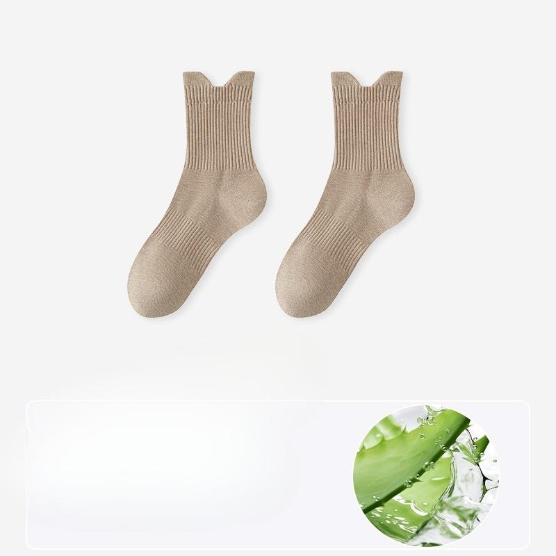 Damen Herbst Reine Baumwolle Aloe Ätherisches Öl Feuchtigkeitsspendend 10A Bakteriostatisch Desodorierend Leichte Sport Baumwollsocken