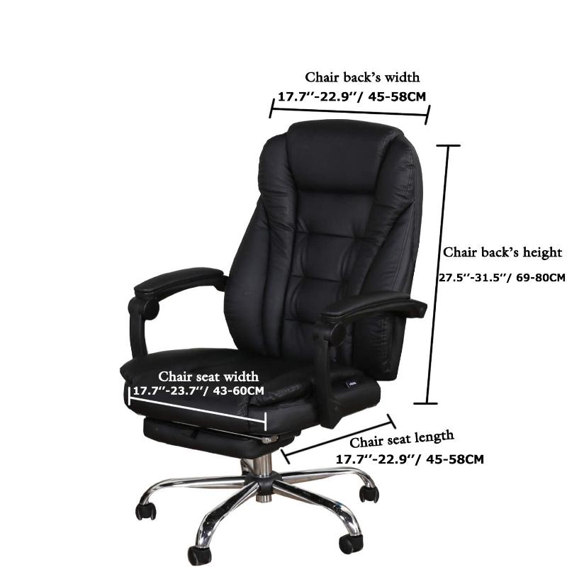 Waterproof Office Chair Cover with Armrest Covers PU Leather Computer Chair Cover Desk Chair Cover Rotating Chair Slipcover High Back Chair Seat