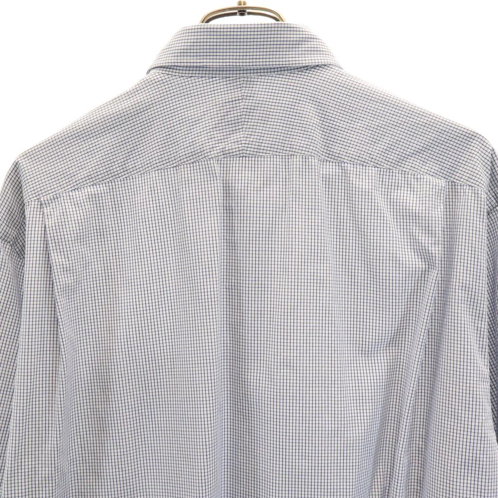 HERMES Made in France Check Pattern Long sleeve Button down shirt 42 Men's Used