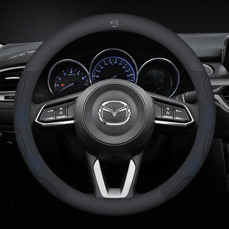 2025 Horký potah volantu z karbonových vláken a semiše pro Mazda 3 5 6 SKYACTIV Axela Atenza CX30 CX5 CX8 CX9 MX5 RX8 RX7 BT50 Acc