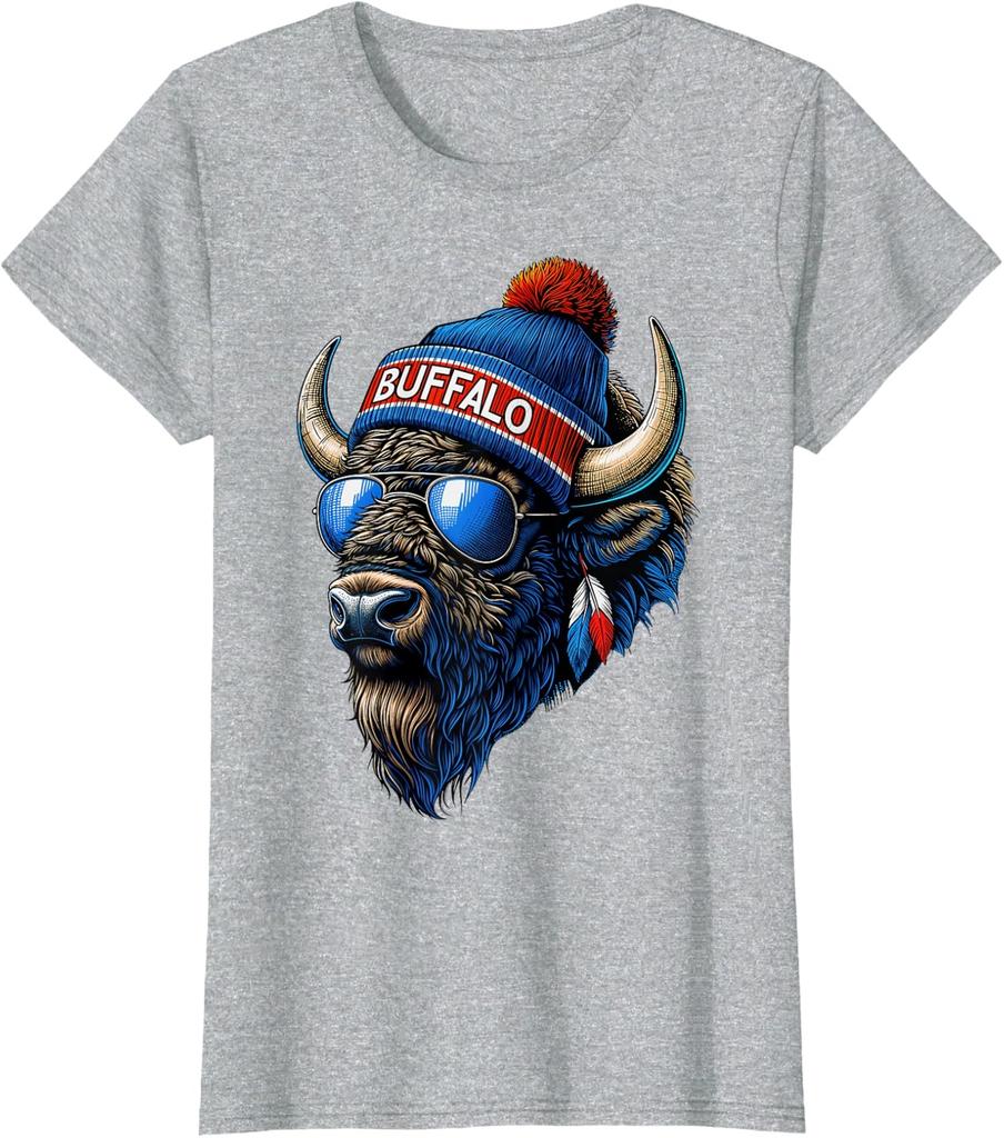 Buffalo Lovers Apparel Tee Animal Supporters Gift Ladies' Crewneck T-Shirt