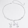 Zircon Diamond Stud Earrings Necklace Set Light Luxury Fashion Pendant Collarbone Chain High-End Jewelry Women