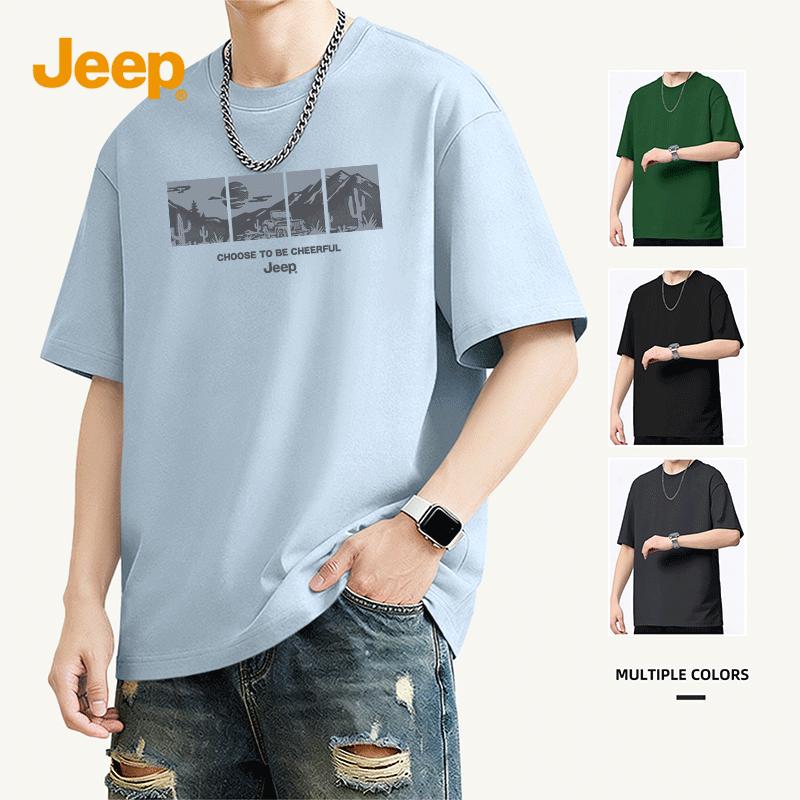 JEEP Men s Heavyweight Cotton Short Sleeve T-Shirt 4XL