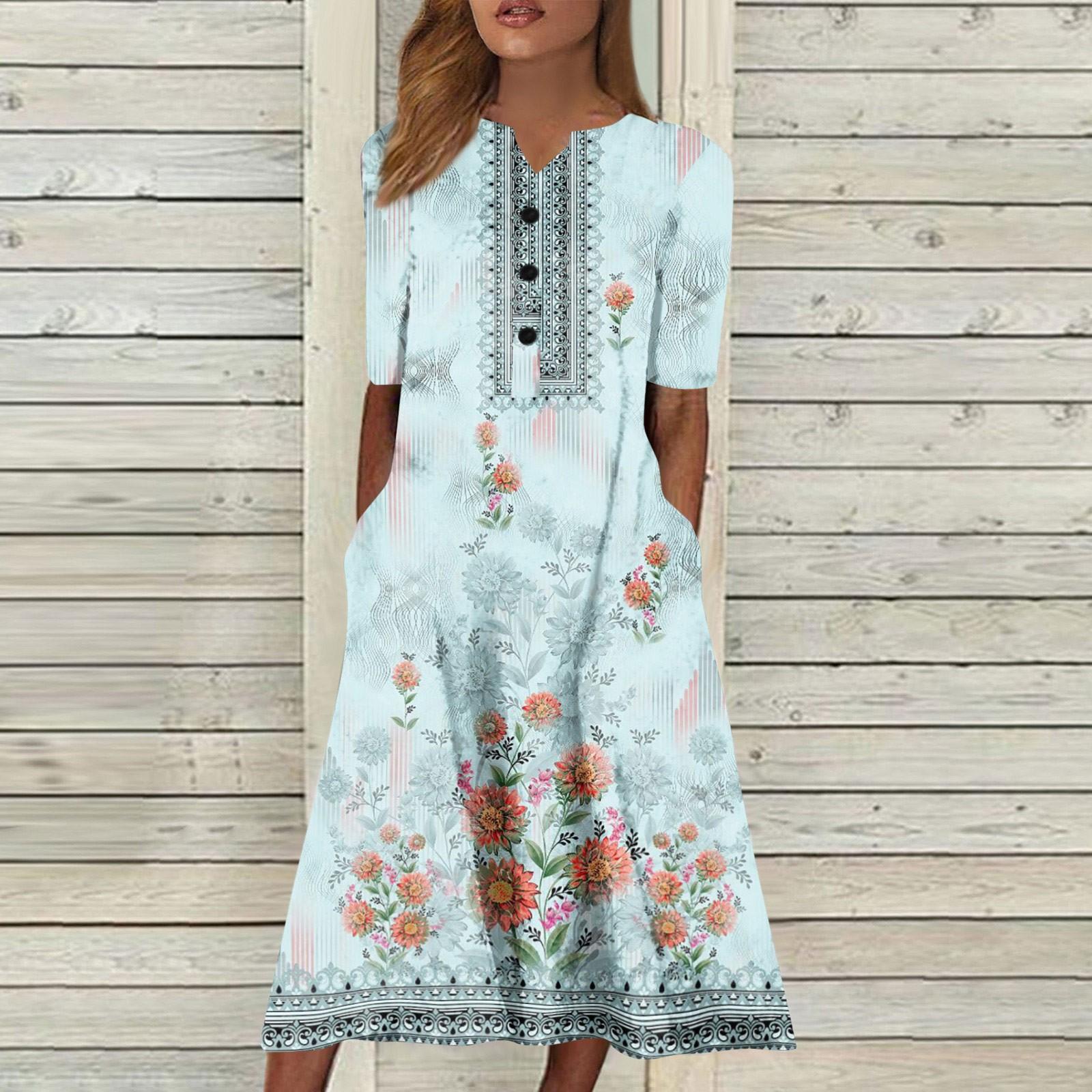 Женская летняя повседневная модная пляжная свинг-юбка с v-образным вырезом и короткими — фото 8