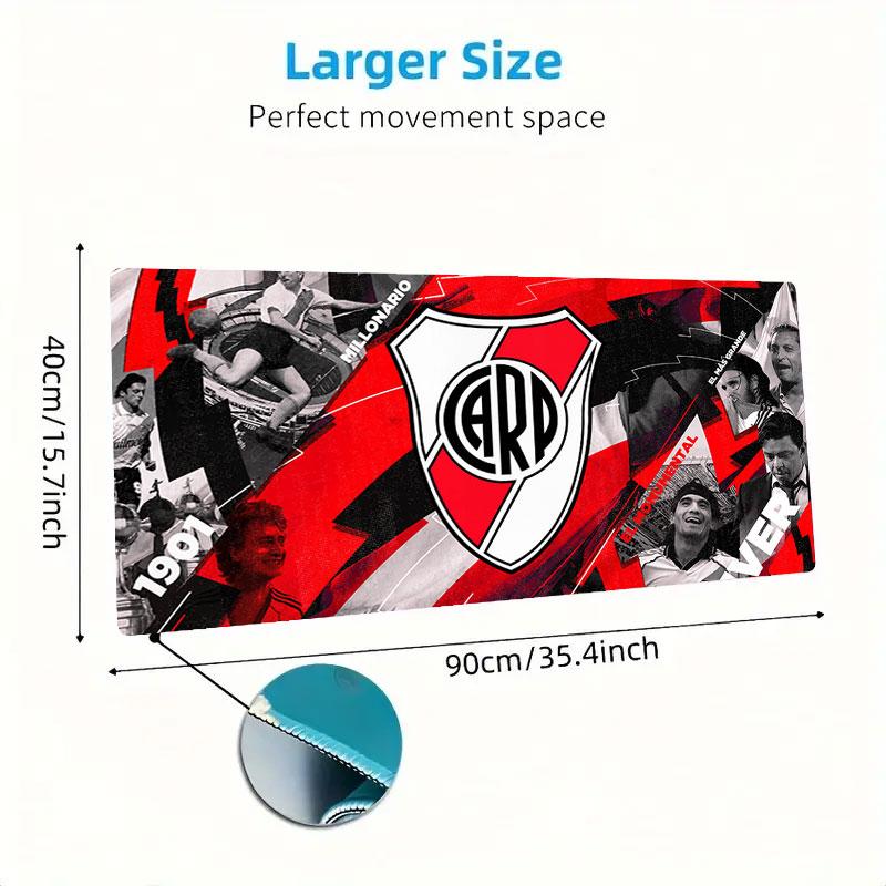 River Plate Mouse Pad, Large Gaming Desk Mat, Non-slip XXL Mousepad for Laptop & Tablet, Mini PC Playmat with Stitched Edges