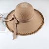 Women's Fashionable Wide Brim Straw Sun Hat – Perfect for Beach and Scenic Spots