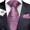 Designer Blue Ties for Men 10 Styles Necktie Pocket Square Cufflinks Set Wedding Dating Party