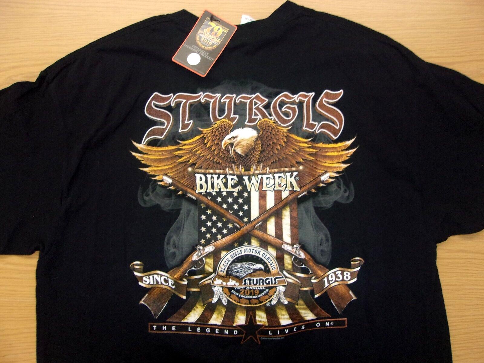 Sturgis Bike Week Motorcycle Rally 79th Annual Black Hills Shirt Black XL ~NWT~ Unisex T-Shirt S