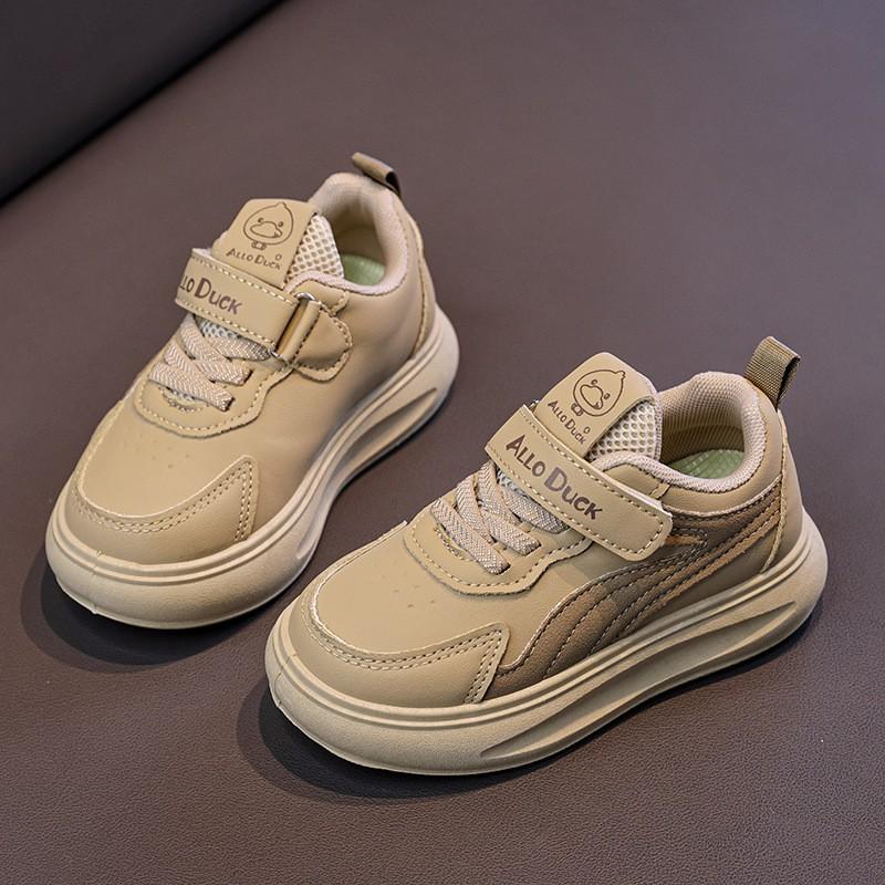 Kids Casual Sneakers Fall 2026 Waterproof PU Leather Soft Sole Non-Slip Unisex Childrens Shoes