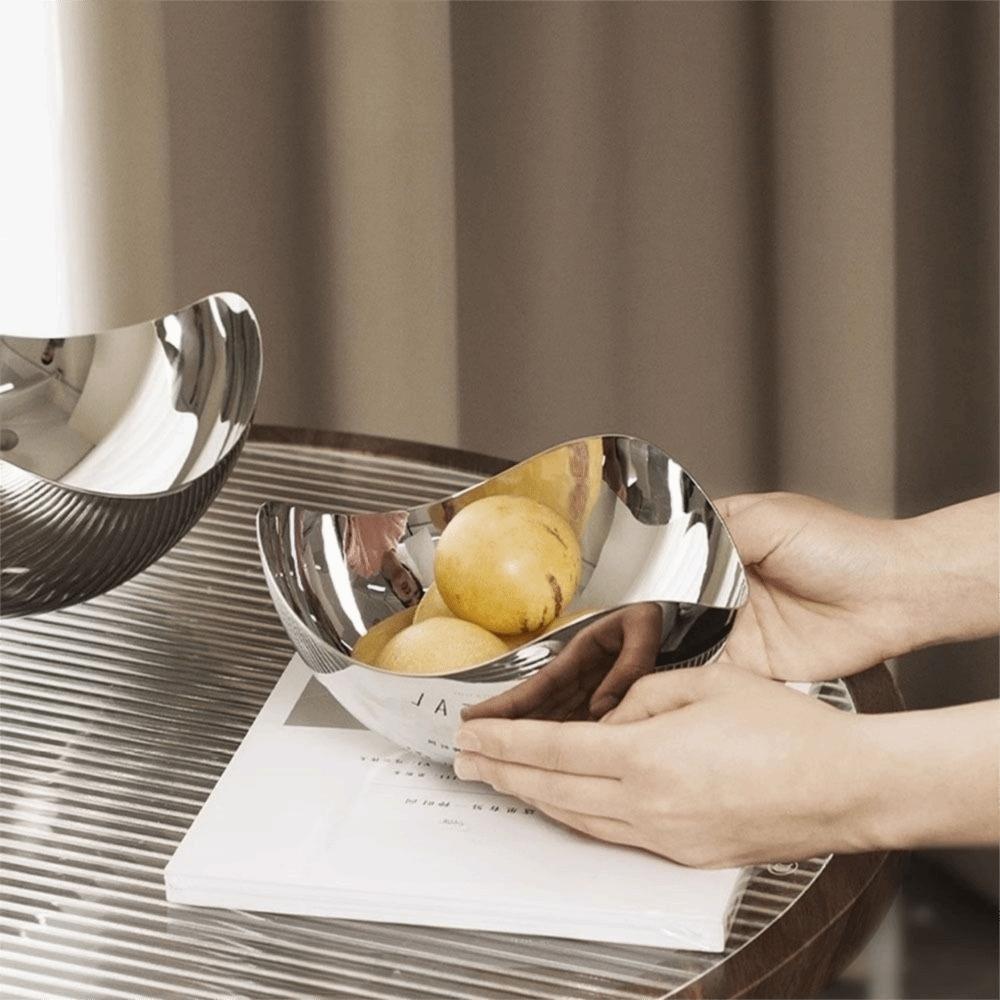 INS Petals Serving Bowl 304 Stainless Steel Table Plate Salad Fruit Plate Home Decor