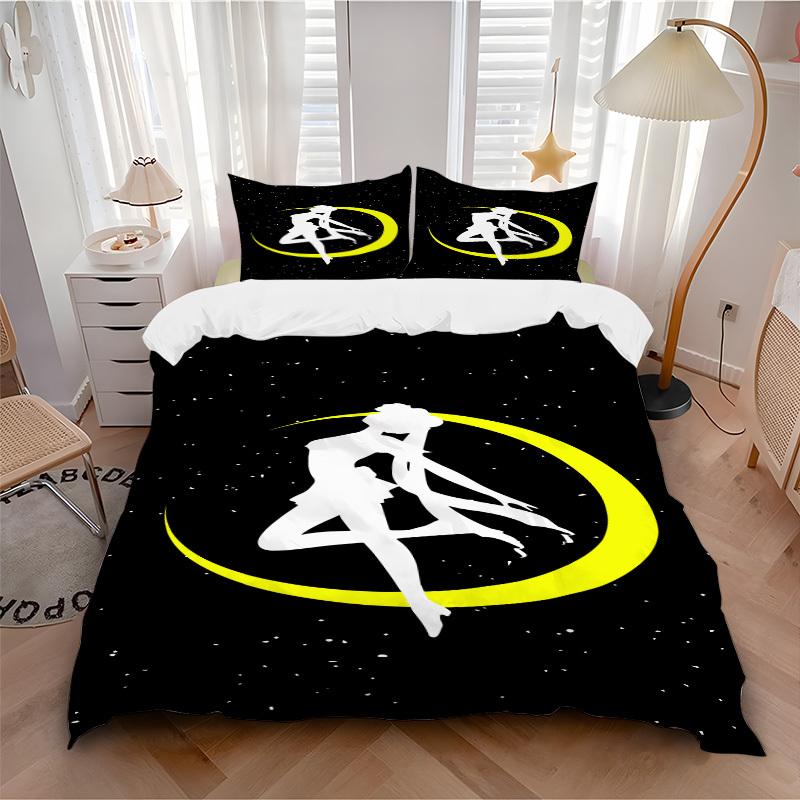 Moon Princess Silhouette Bedding Set  Comforter Cover Gift for Bedroom,Includes 1 Cover and 2 Pillowcases, No InsertB300