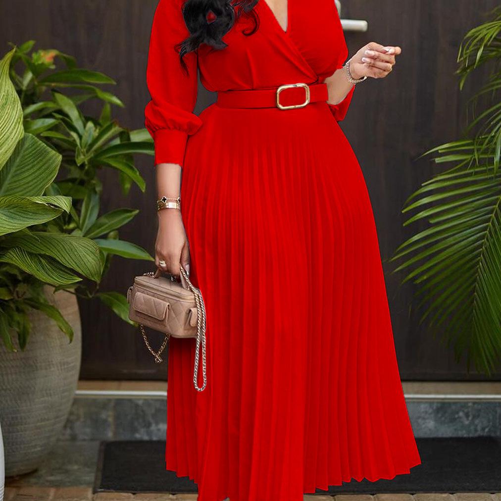 

Women s Fashion Solid Color Plus Size Dress Double Extra Large