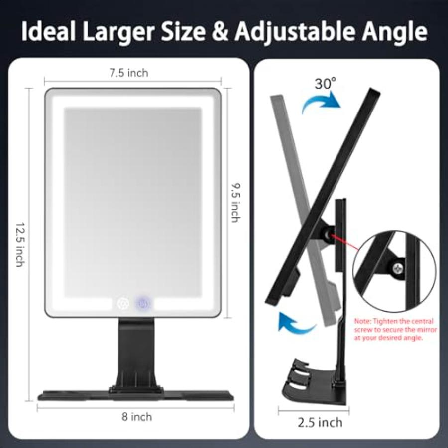 

Зеркало для душа с подогревом Fogl для бритья 2025 Новое 3 цвета Ступенчатая регулировка яркости Зеркало Fogl для душа Перезаряжаемое Антизапотевающее Showe United States