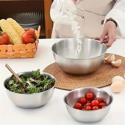 Edelstahlschüssel-Set mit Waage zum Kochen Backen Aufbewahren von Lebensmitteln Großes Fassungsvermögen Rührschüsseln für die Küchenausstattung zu Hause