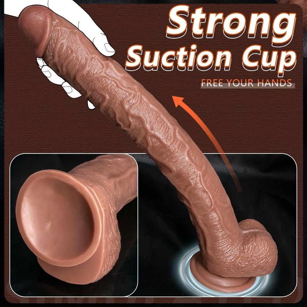 Realistic Long Dildo with Strong Suction Cup – Soft PVC G-Spot Stimulator, Strap-On Compatible, Adult Sex Toy for Women & Couples