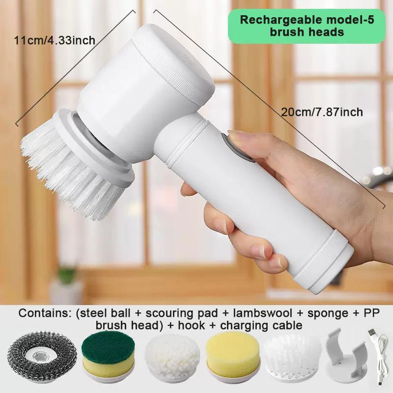 Multi-functional Electric Cleaning Brush for Kitchen and Bathroom Wireless Handheld Power Scrubber for Dishes Pots and Pans