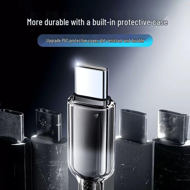 Ice Crystal 120W Tri-Head Fast Charging Cable for Apple, Android, Huawei