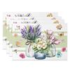 Bohemian Floral Placemats Delicate Daisy Rose Design Elegant Aesthetic Washable Table Mats for Dining Kitchen Tea Party Decor