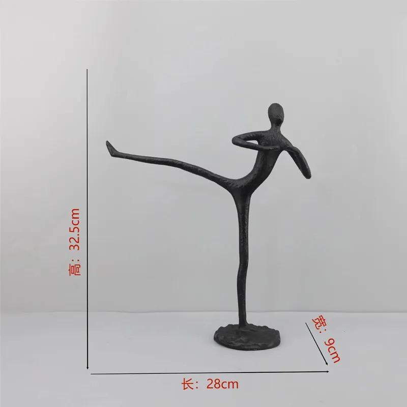Metal Cast Iron Acrobatic Figure Sculptures, Home Decor, Black Abstract Art Figure Model Sculptures, Office Desk Ornaments