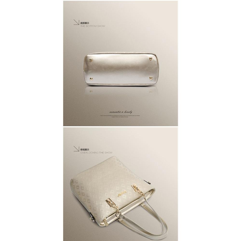 Sechsteiliges Set von Handtaschen, Umhängetaschen und Crossbody-Taschen mit geprägtem Rautenmuster