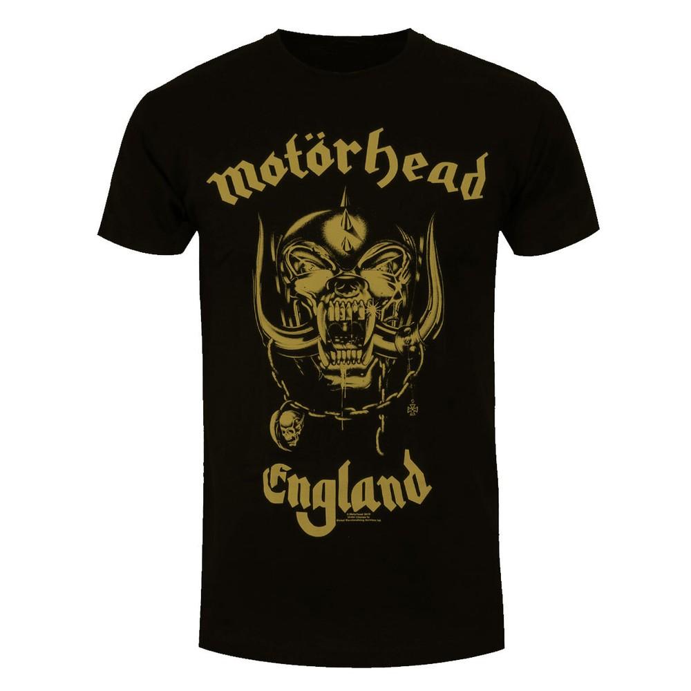 

Motorhead T-Shirt England Classic Gold Band Official Black New S
